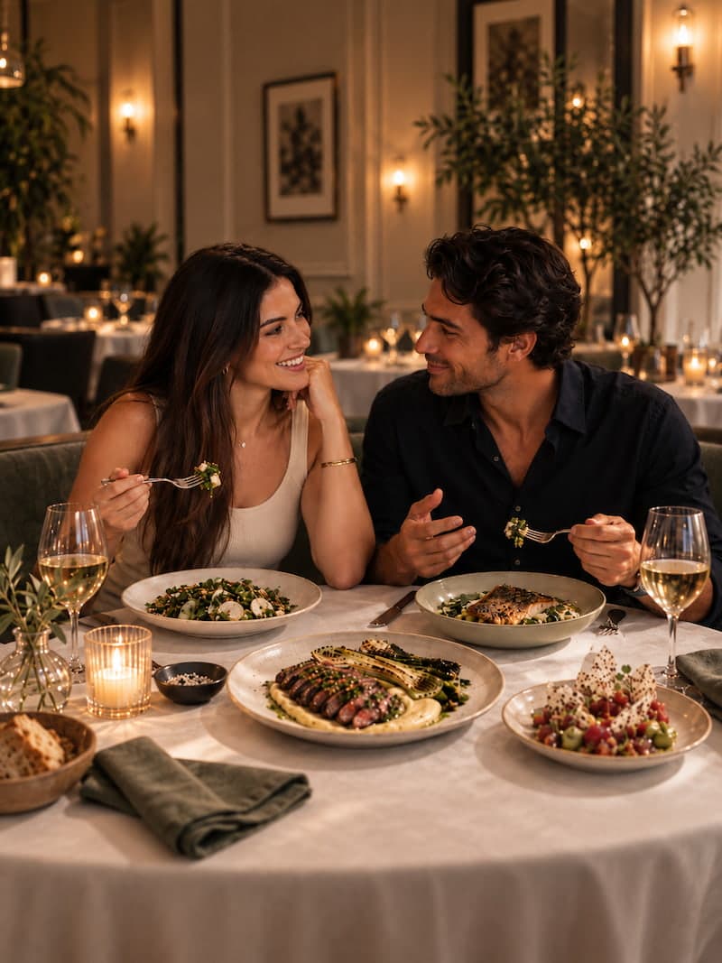 A couple enjoying a meal recommended by Flavorwise