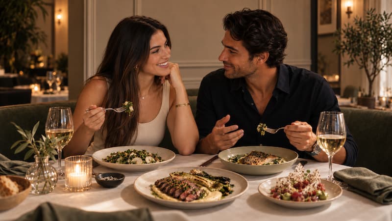 A couple enjoying a meal recommended by Flavorwise
